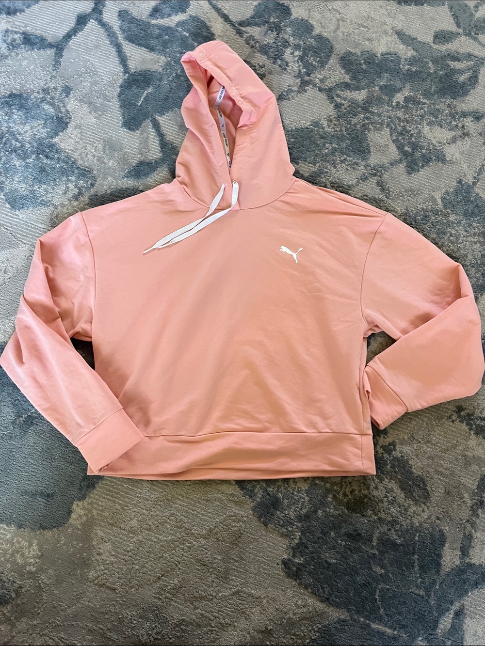 Puma Pink Cropped Hoodie with White Logo